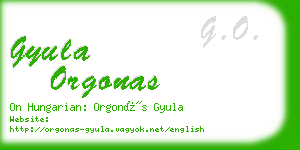 gyula orgonas business card